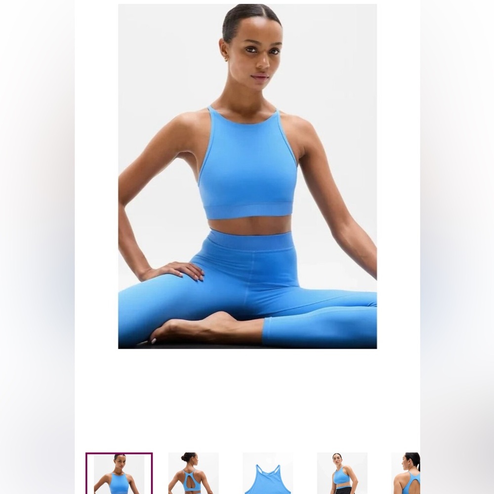 Transcend High Neck Blue Athletic Sports Bra• Size Small